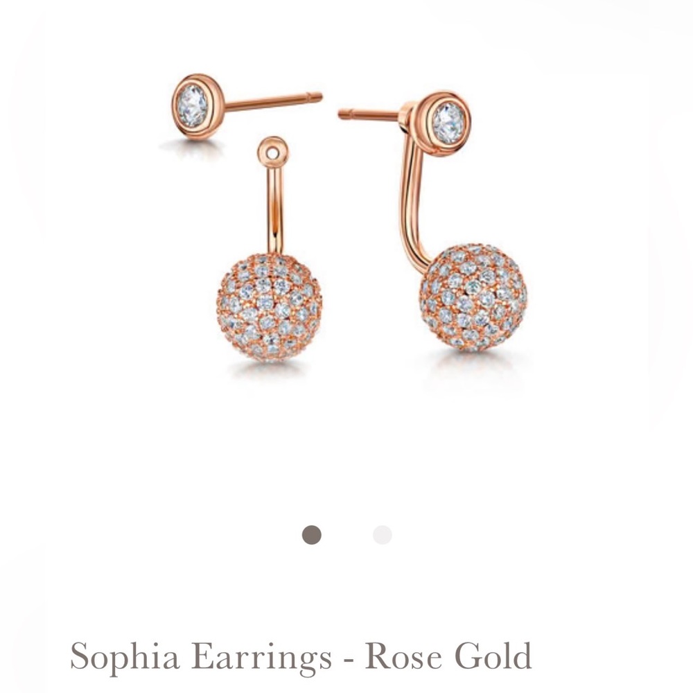 Infinity&Co 2 Pairs Of Jacket Pierced Earrings, Rose Gold. Brand New. - Picture 6 of 7